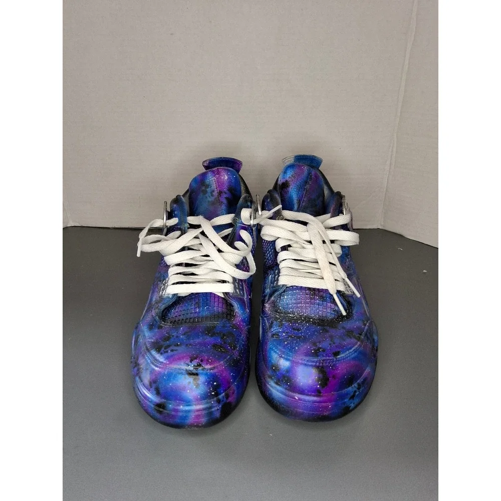 Nike Air Jordan 4 Retro Custom Galaxy Nebula Painted Sneaker Mens10.5 308497-102